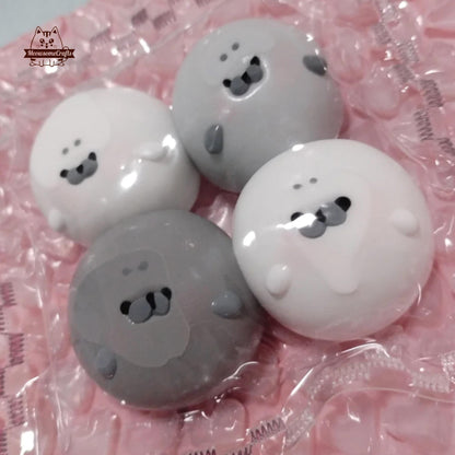 Chubby Round Seal Keychain Handmade Squishy Fidget Toy - C