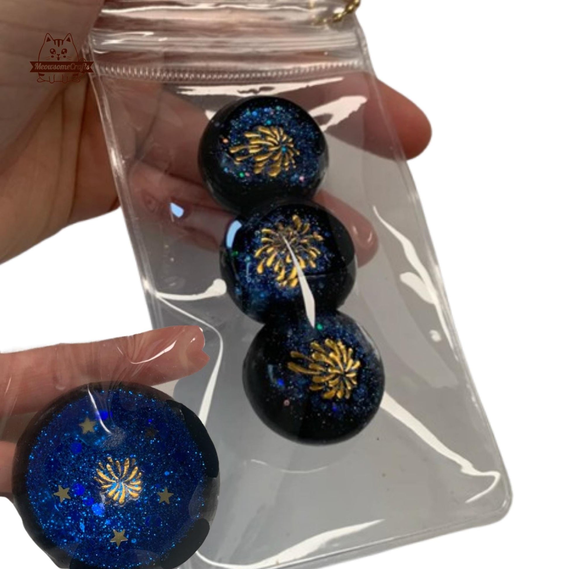 Dark Starry Firework Sky Handmade Squishy Fidget Toy