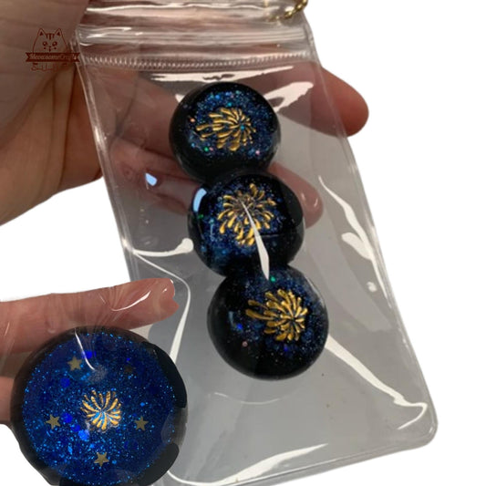 Dark Stary Firework Taba Squishy Keychain Squeezable Anxiety Stress Relief Sensory Fidget Toy