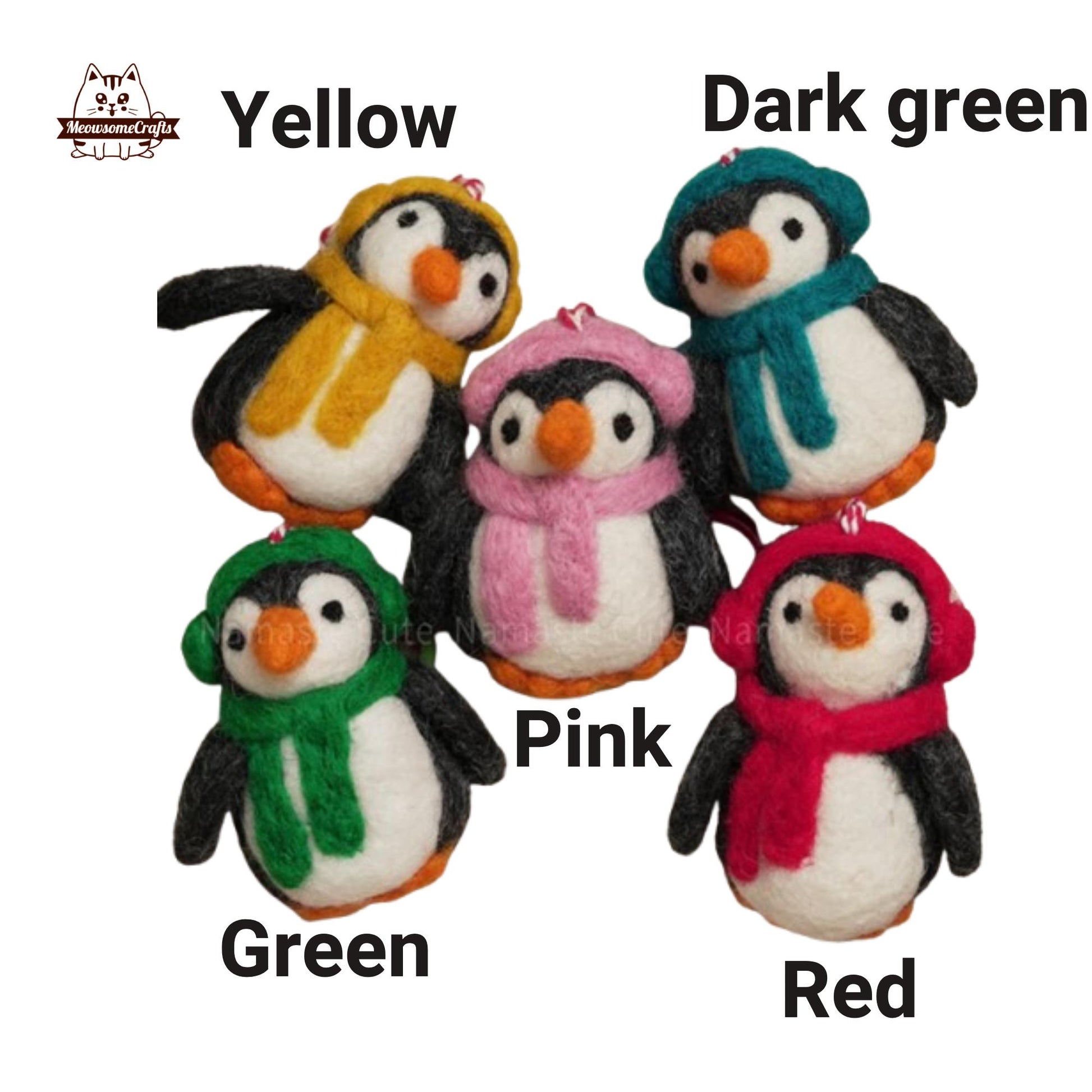 Handmade Finished Felting Penguin Doll Keychain Felted Animal Felting Gift 1pc