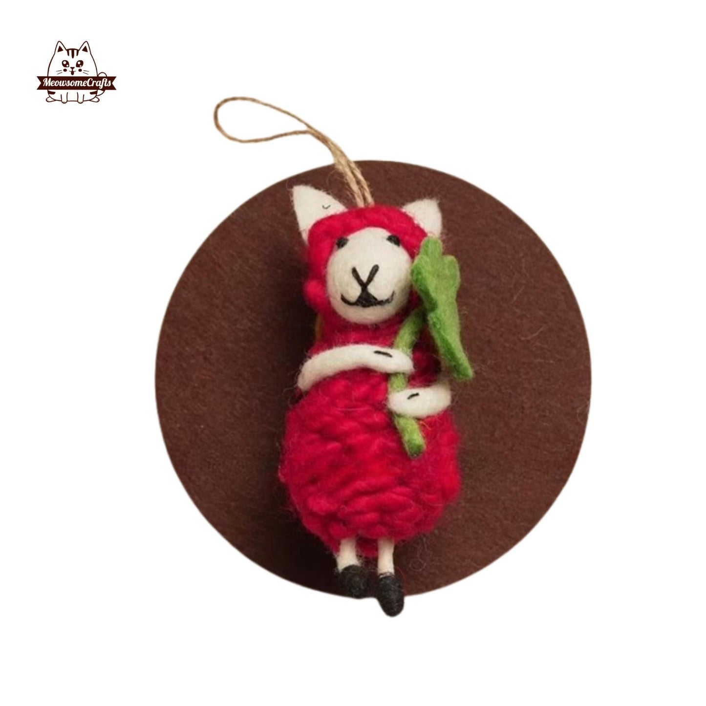 Handmade Finished Felting Sheep Lamb Doll Keychain Felted Animal Felting Gift 1pc