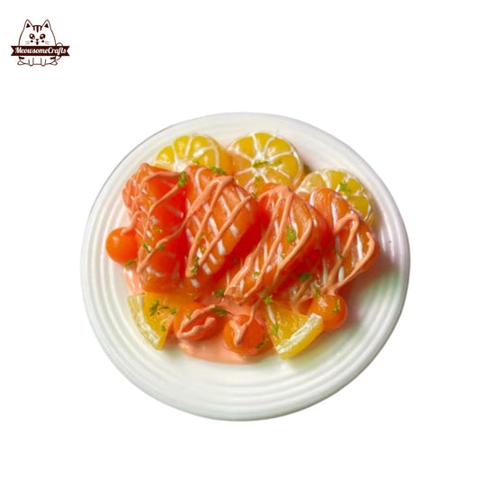 Salmon Sashimi Lemon Bowl Taba Squishy Squeezable Anxiety Stress Relief Sensory Fidget Toys