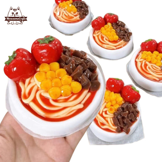 Tomato Beef Corn Pasta Food Squishy Squeezable Anxiety Stress Relief Sensory Fidget Toy