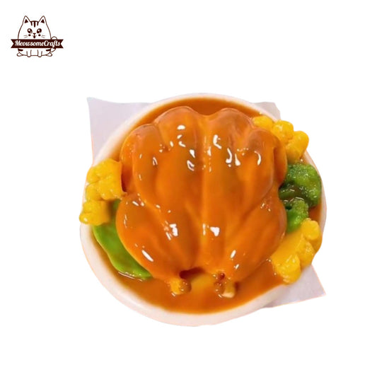 Handmade Roasted Turkey Veggies Food Squishy Squeezable Anxiety Stress Relief Sensory Fidget Toy