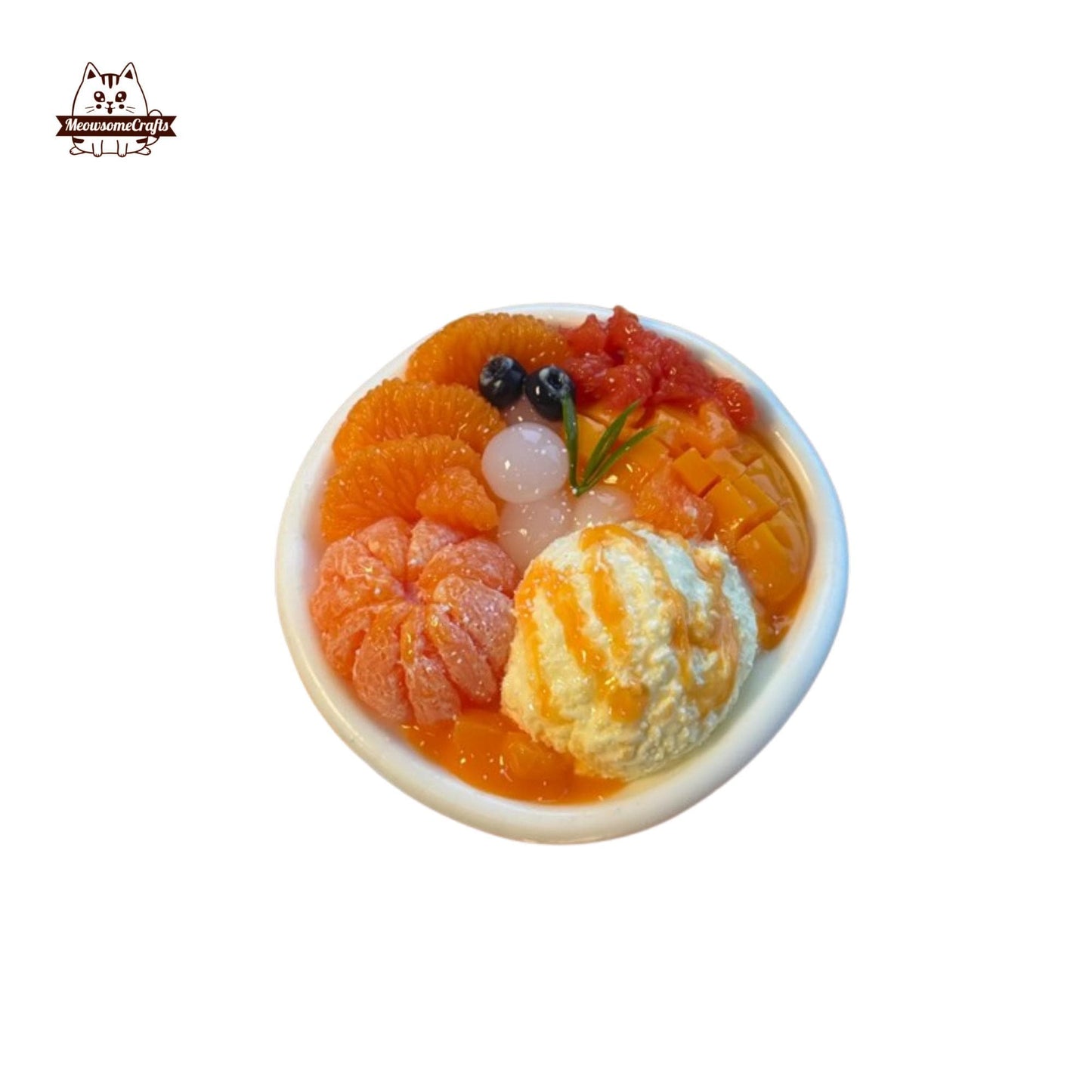 Handmade Orange Peach Ice Cream Food Taba Squishy Squeezable Anxiety Stress Relief Sensory Fidget Toy