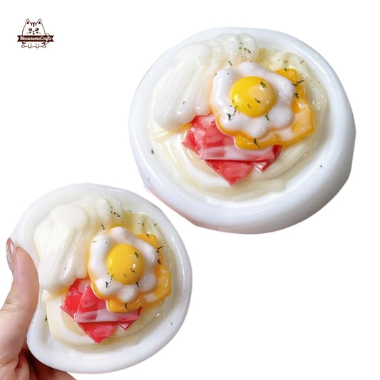 Handmade Creamy Bacon Spaghetti Food Taba Squishy Squeezable Anxiety Stress Relief Sensory Fidget Toy