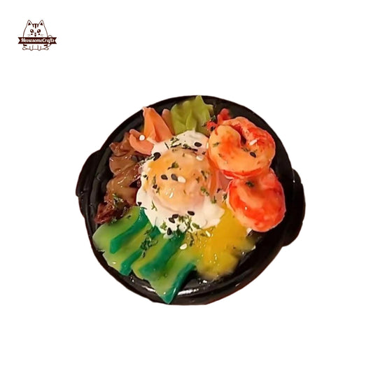 Shrimp Cucumber Egg Rice Bowl Food Taba Squishy Squeezable Anxiety Stress Relief Sensory Fidget Toy