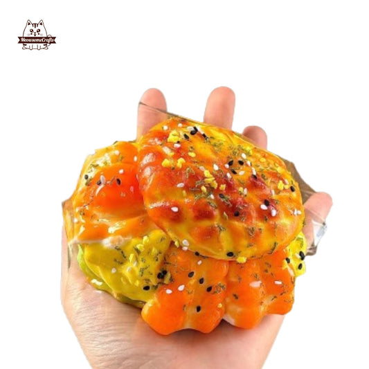 Cheese Shrimp Burger Taba Squishy Food Squeezable Anxiety Stress Relief Sensory Fidget Toys