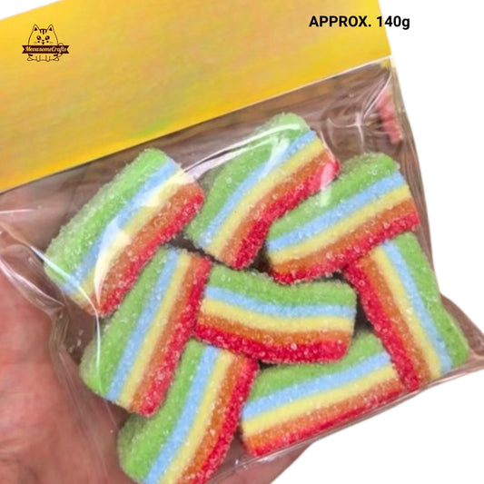 Soft Rainbow Belts Candy Taba Squishy Squeezable Anxiety Stress Relief Sensory Fidget Toy