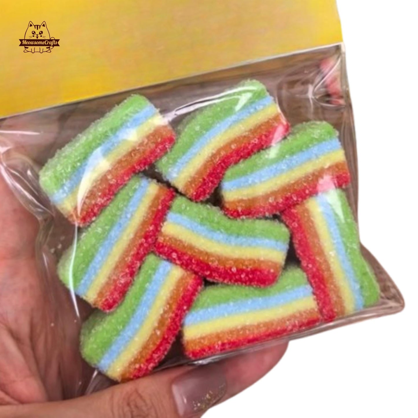 Soft Rainbow Belts Candy Taba Squishy Squeezable Anxiety Stress Relief Sensory Fidget Toy