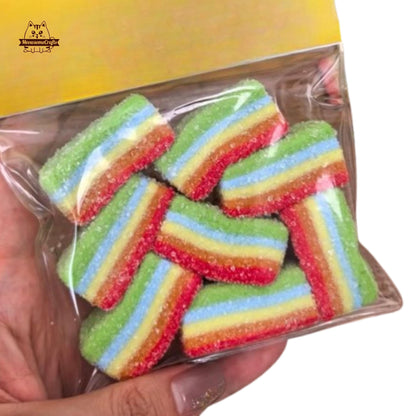 Soft Rainbow Belts Candy Taba Squishy Squeezable Anxiety Stress Relief Sensory Fidget Toy