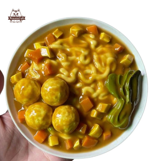 Curry Fish Ball Noodle Taba Squishy Squeezable Anxiety Stress Relief Sensory Fidget Toy