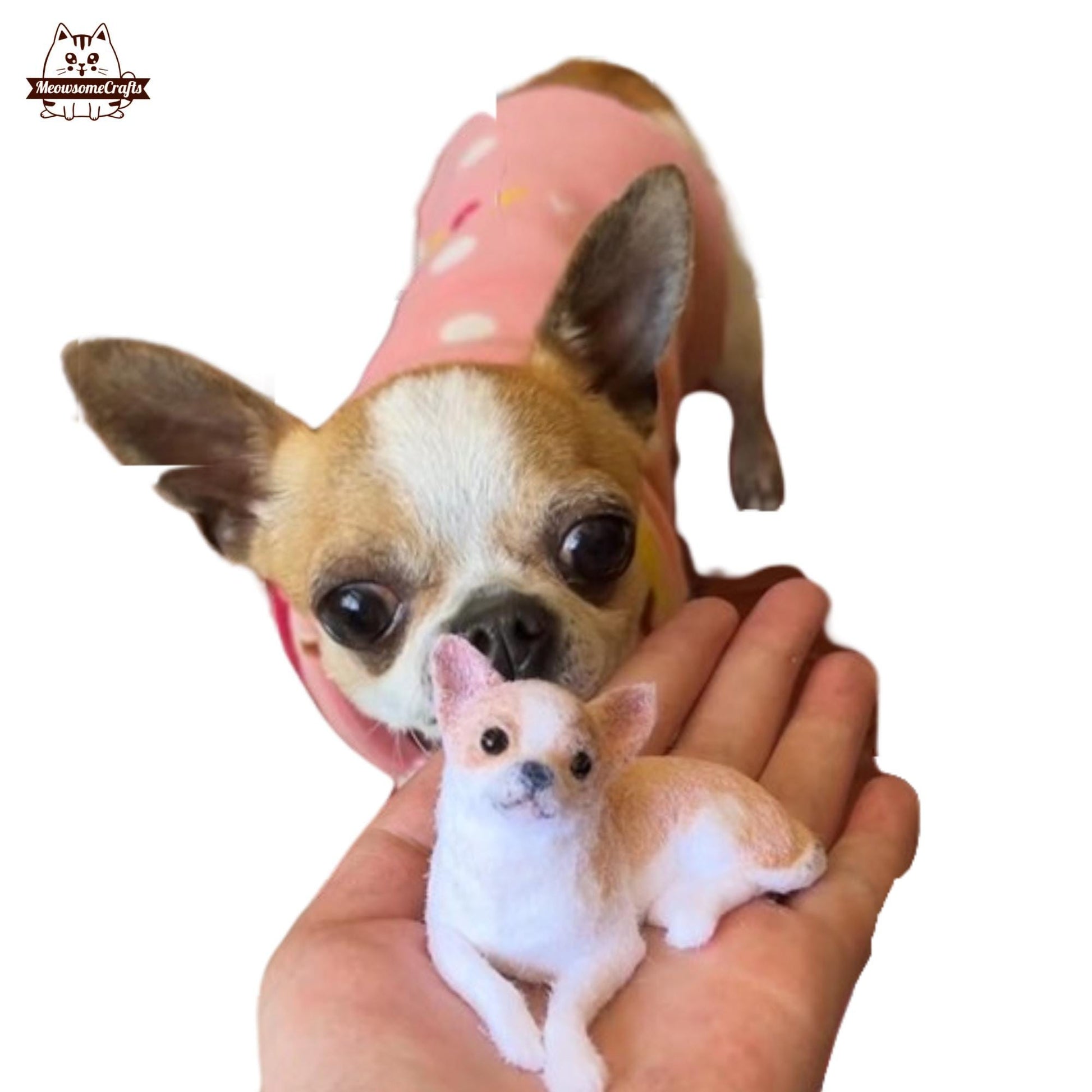 Soft Furry Chihuahua Dog Animal Customizable Handmade Squishy Fidget Toy