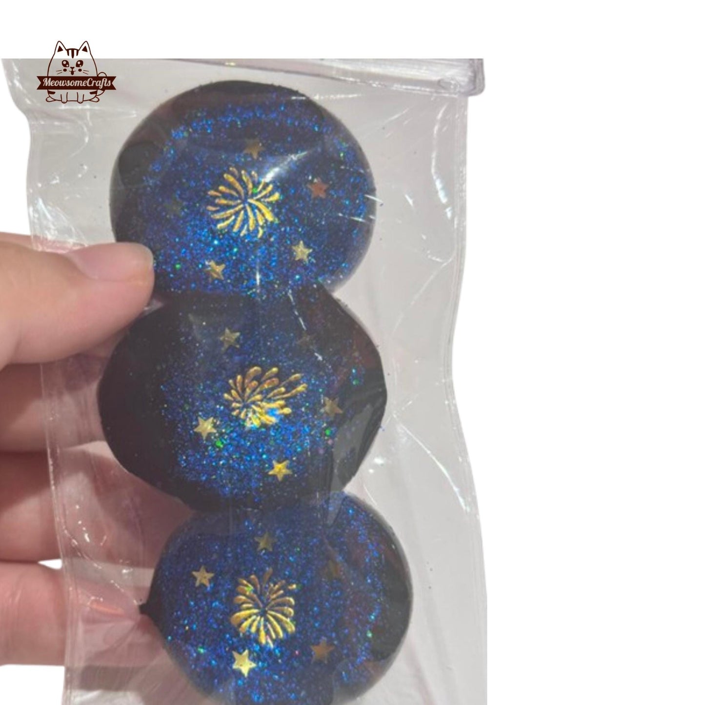 Dark Starry Firework Sky Handmade Squishy Fidget Toy - B
