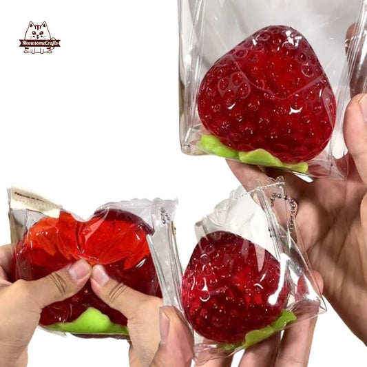 Jelly Strawberry Fruit Taba Squishy Squeezable Anxiety Stress Relief Sensory Fidget Toy