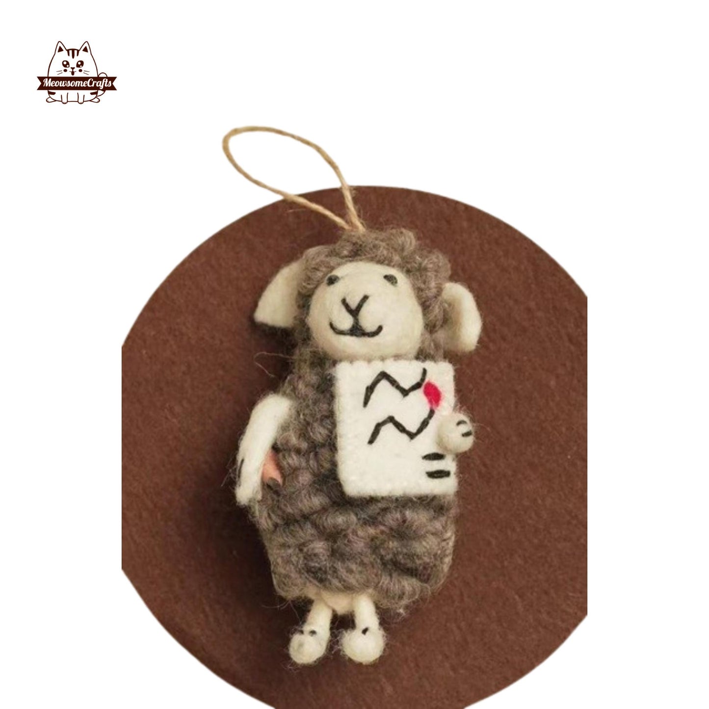 Handmade Finished Felting Sheep Lamb Doll Keychain Felted Animal Felting Gift 1pc