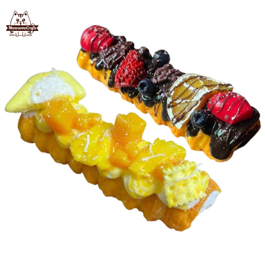 Chocolate Mango Fruit Cream Horn Taba Squishy Squeezable Anxiety Stress Relief Sensory Fidget Toys