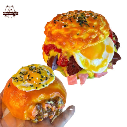 Big Cheese Hamburger Egg Taba Squishy Squeezable Anxiety Stress Relief Sensory Fidget Toys