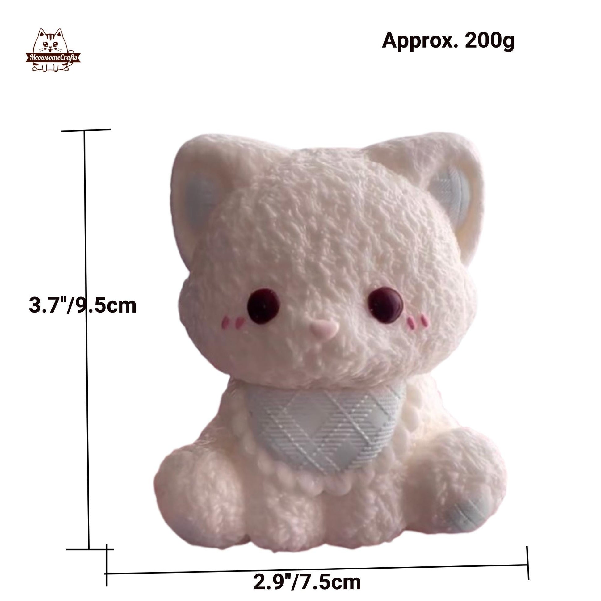 Cute Kitty Bibs Animal Squishy Squeezable Anxiety Stress Relief Sensory Fidget Toys