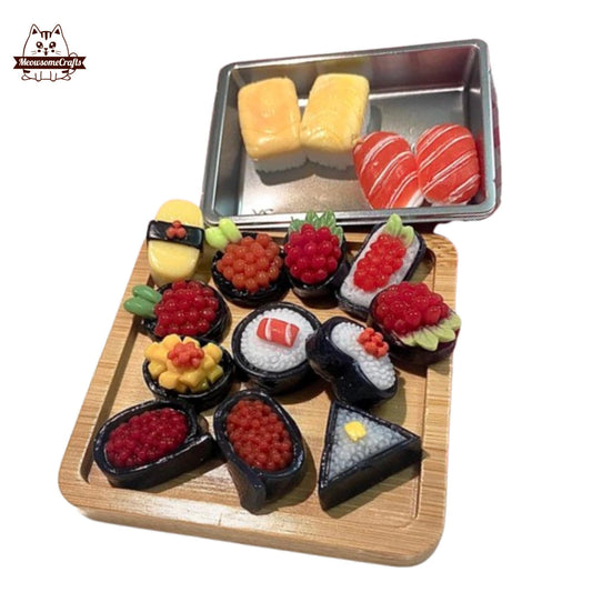 Mini Salmon Tuna Urchin Sushi Taba Squishy Squeezable Anxiety Stress Relief Sensory Fidget Toy