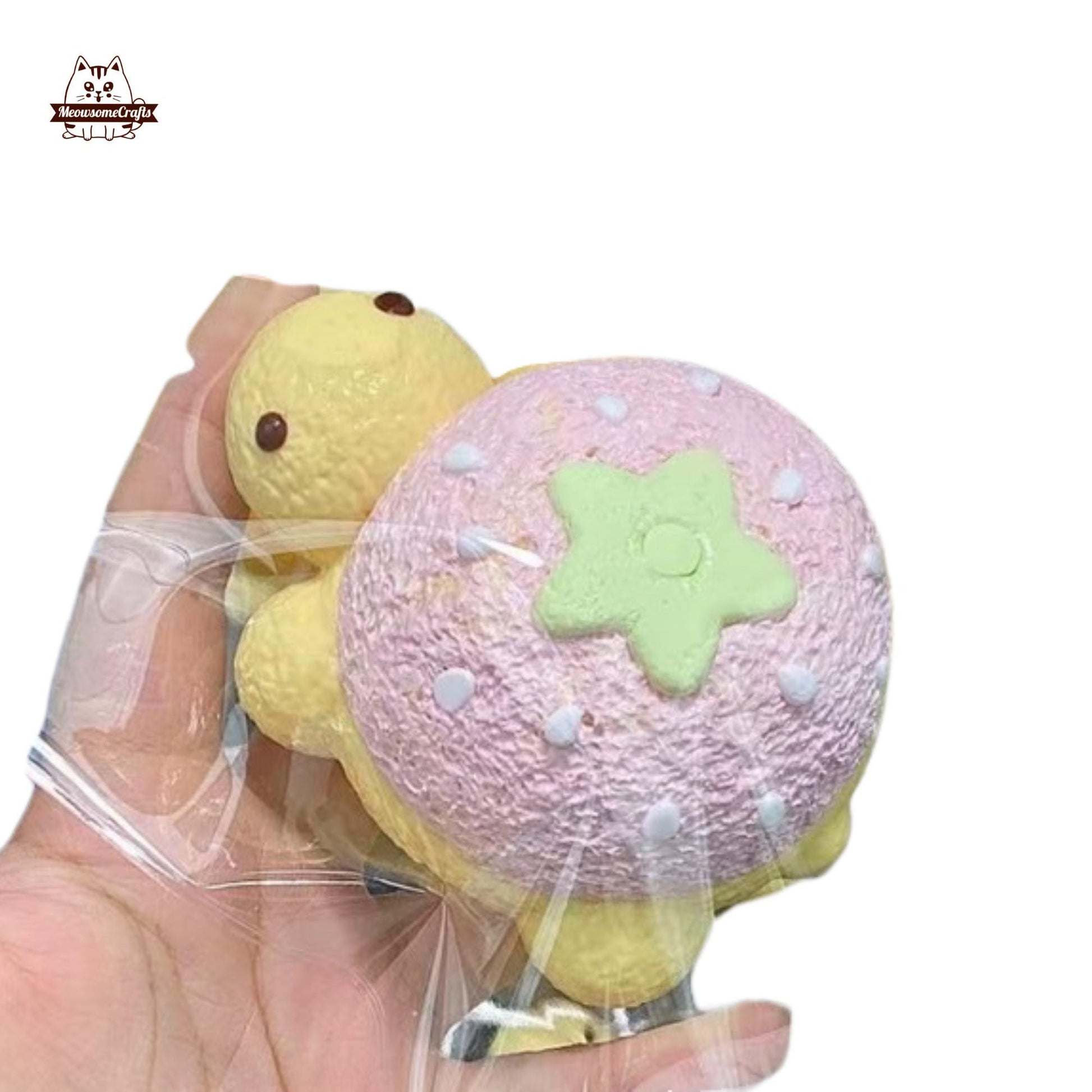 Fruit Shell Turtles Strawberry Orange Lemon Pineapple Handmade Squishy Fidget Toy - D