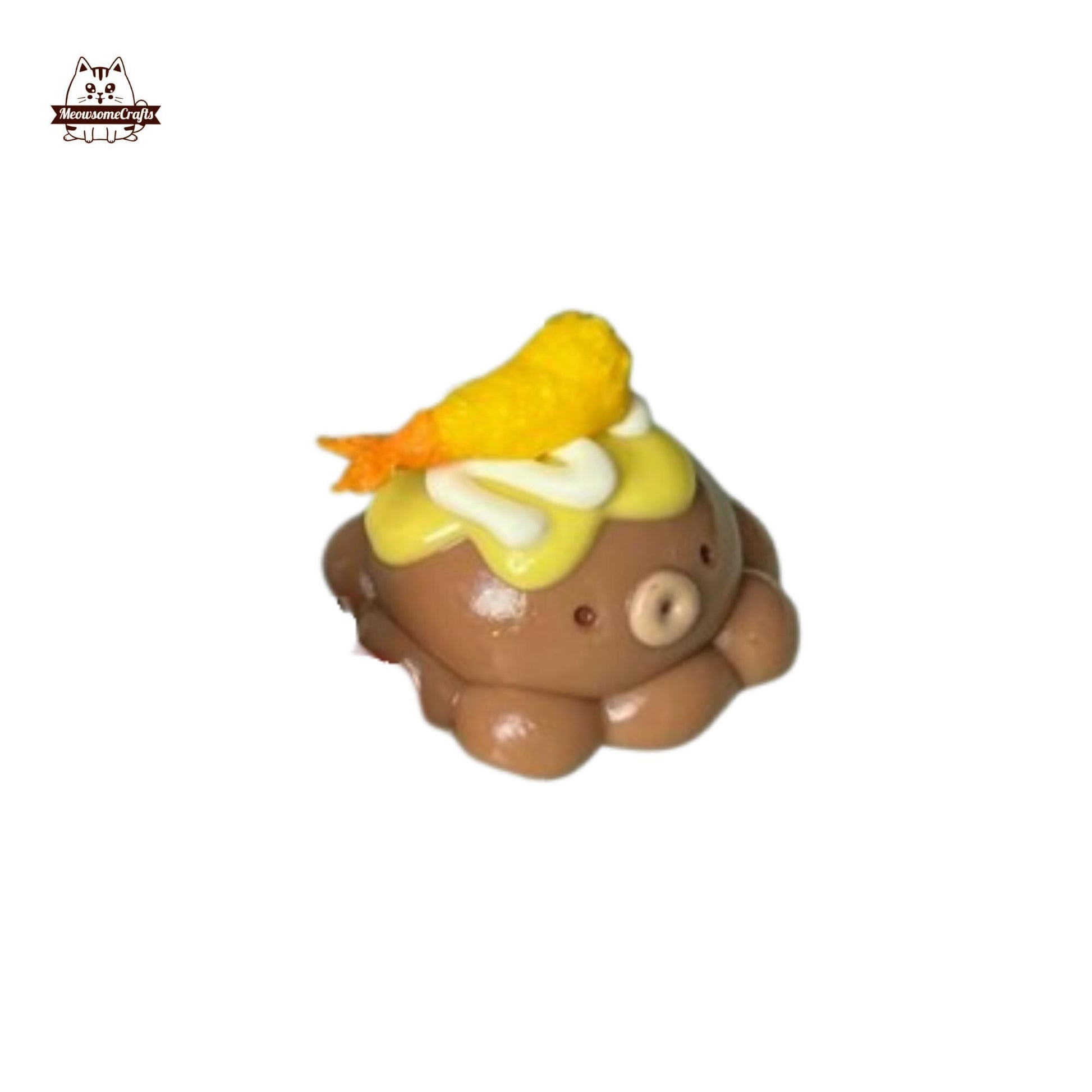 Kawaii Octopus With Food Hats Keychain Handmade Squishy Fidget Toy