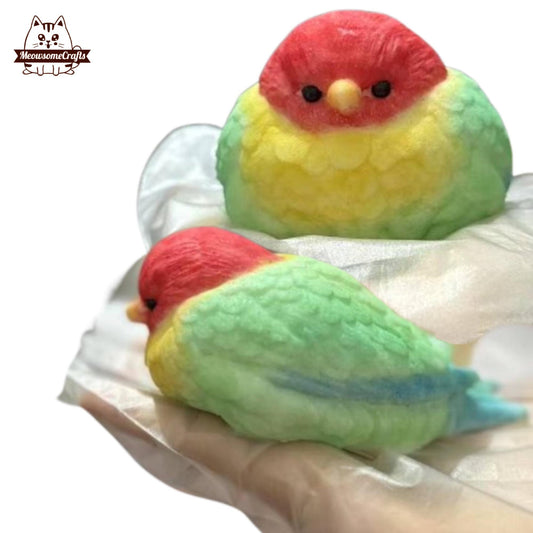 Furry Parrot Birds Taba Squishy Squeezable Anxiety Stress Relief Sensory Handmade Calm Down Fidget Toys