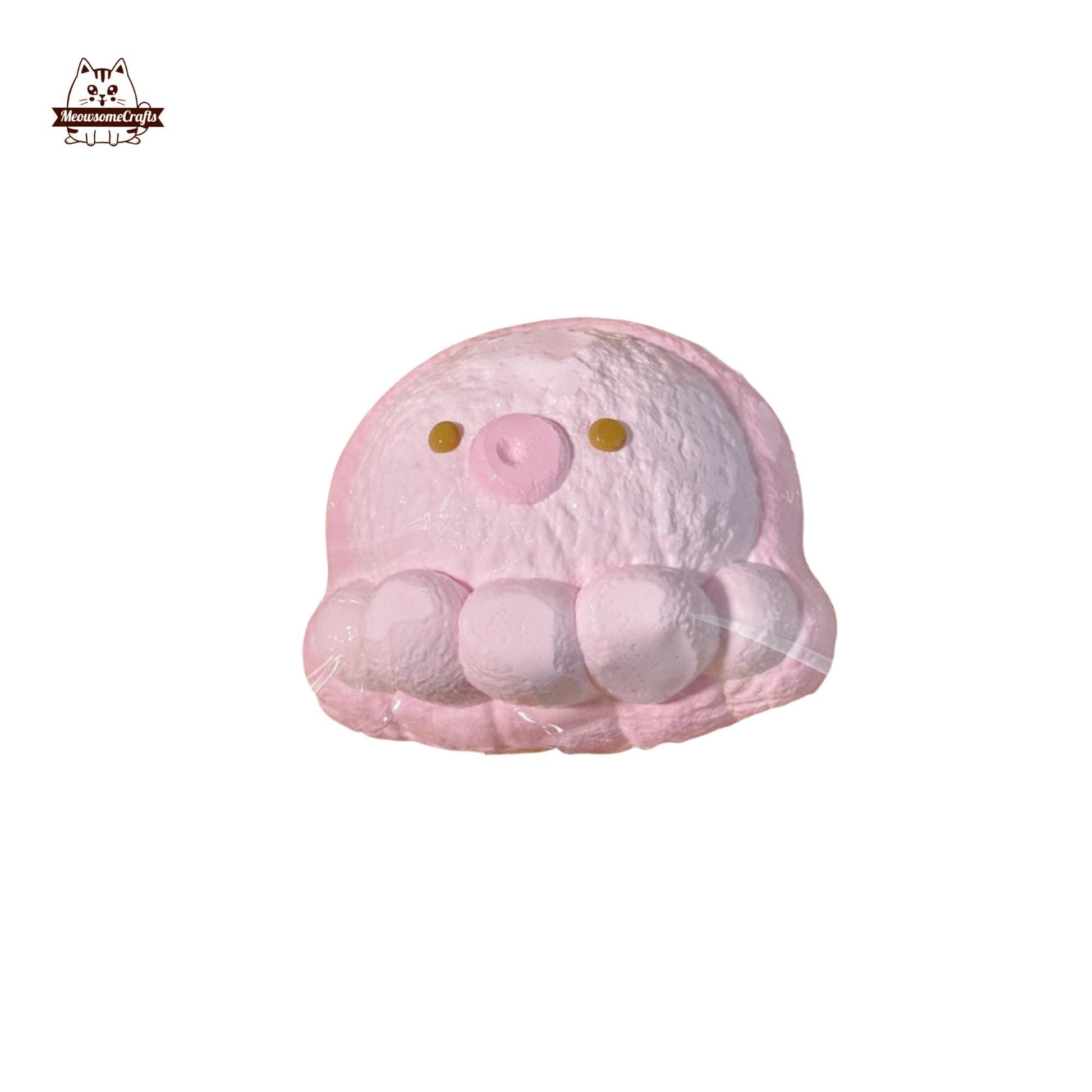 Cream Kawaii Octopus Dessert Handmade Squishy Fidget Toy - Pink