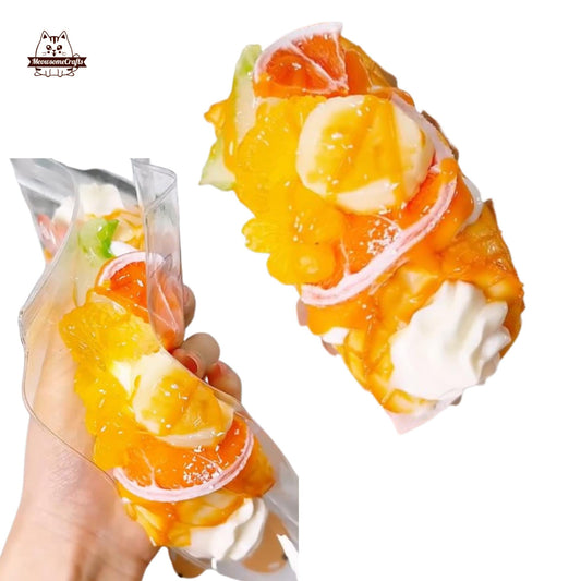 Orange Lemon Swill Roll Toast Bread Cake Squishy Squeezable Anxiety Stress Relief Sensory Taba Fidget Toys