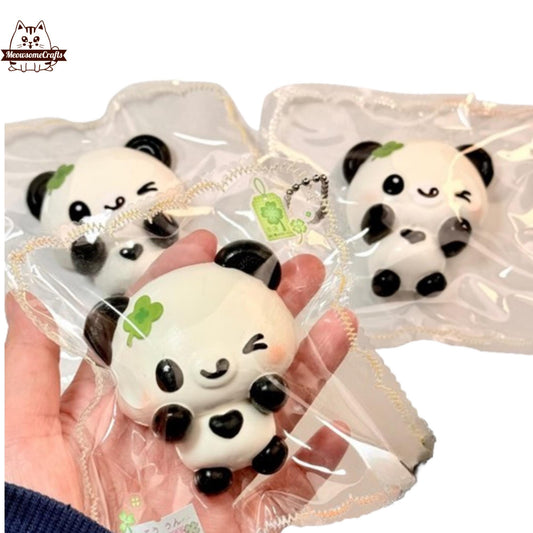 Kawaii Winking Panda Bear Handmade Squishy Fidget Toy
