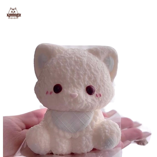 Cute Kitty Bibs Animal Squishy Squeezable Anxiety Stress Relief Sensory Fidget Toys