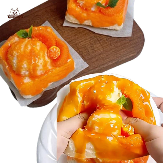Handmade Orange Fruit Toast Taba Squishy Squeezable Anxiety Stress Relief Sensory Fidget Toys
