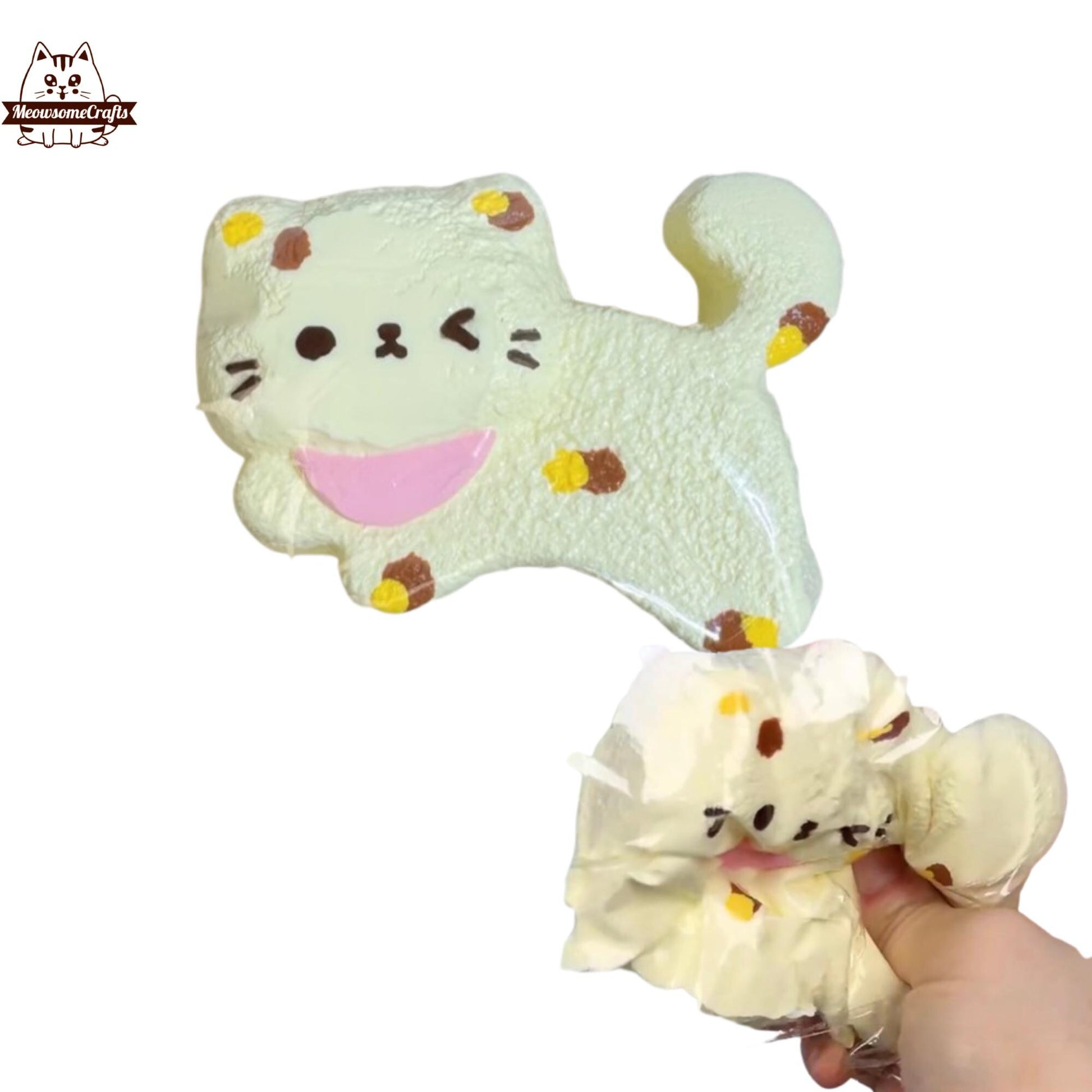 Kawaii Winking Kitty Cat Handmade Squishy Fidget Toy