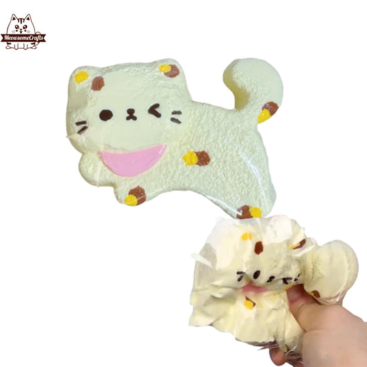 Kawaii Winking Kitty Cat Handmade Squishy Fidget Toy