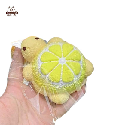 Fruit Shell Turtles Strawberry Orange Lemon Pineapple Handmade Squishy Fidget Toy - B