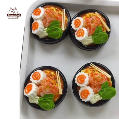 Shrimp Noodles Plate Food Handmade Squishy Fidget Toy