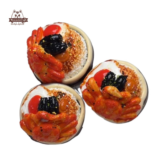 Soft Crab Egg Rice Food Handmade Squishy Fidget Toy