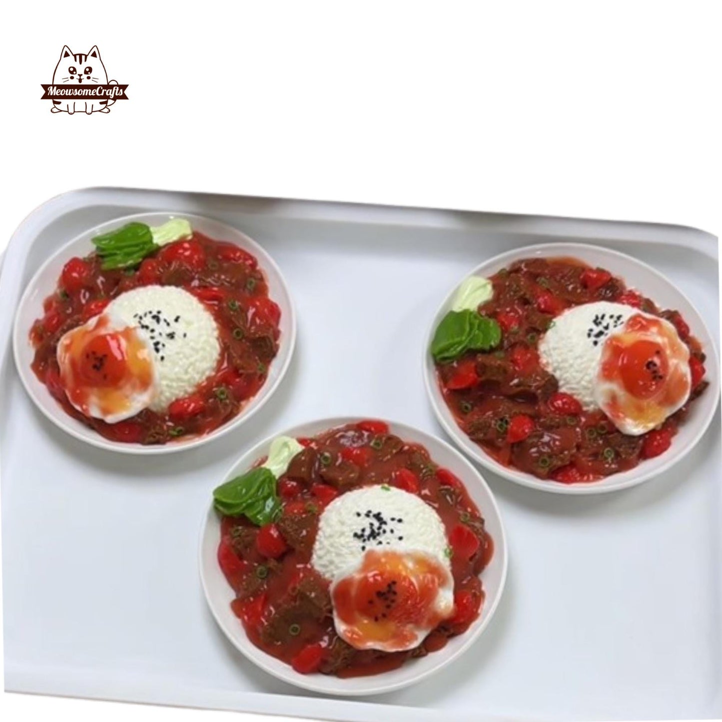 Braised Beef Sunny Side Up Egg Plate Food Handmade Squishy Fidget Toy