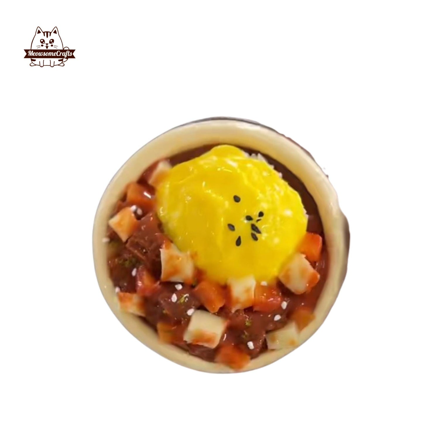 Beef Carrot Potato Omurice Bowl Food Handmade Squishy Fidget Toy