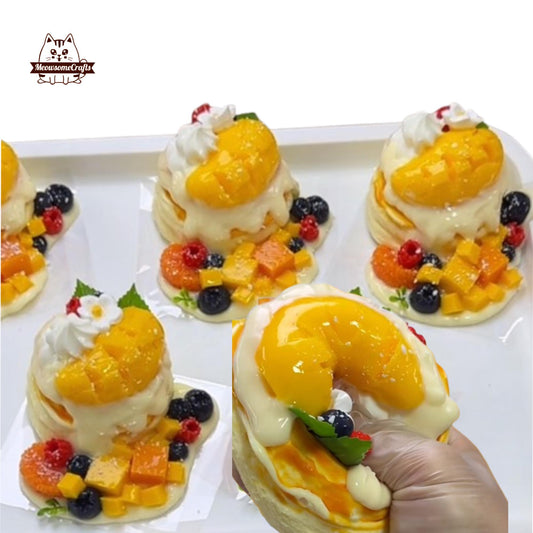 Mango Fruit Pancake Dessert Food Handmade Squishy Fidget Toy