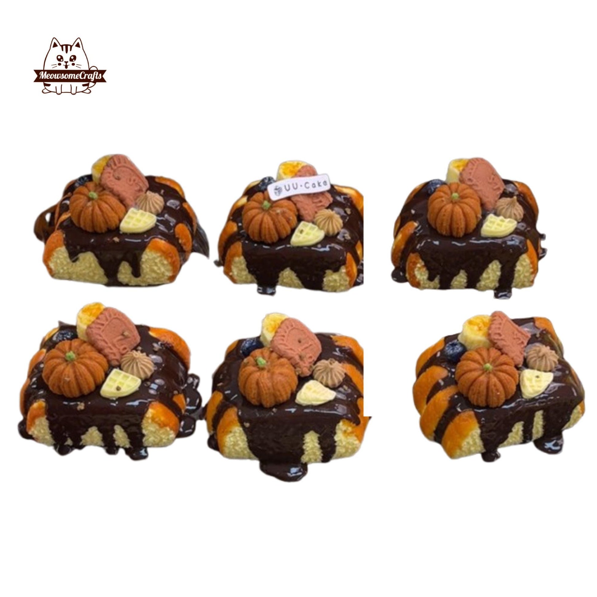 Pumpkin Chocolate Pastry Bread Dessert Food Handmade Squishy Fidget Toy