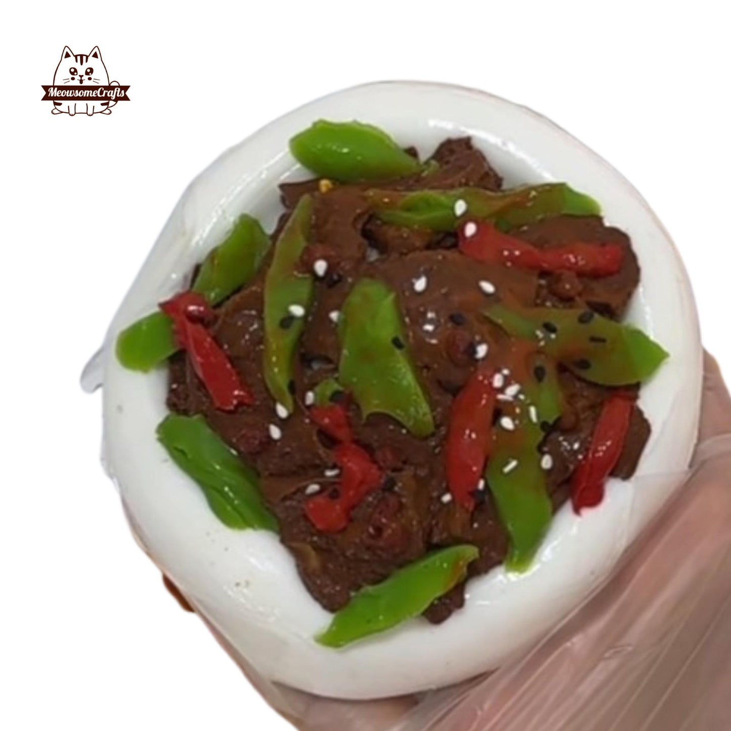 Beef Stir Fry With Peppers Food Handmade Squishy Fidget Toy