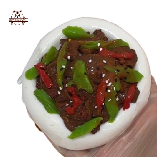 Beef Stir Fry With Peppers Food Handmade Squishy Fidget Toy