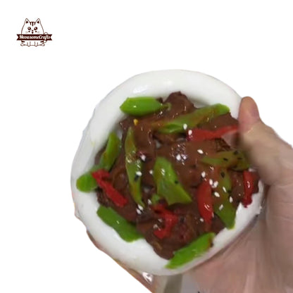 Beef Stir Fry With Peppers Food Handmade Squishy Fidget Toy