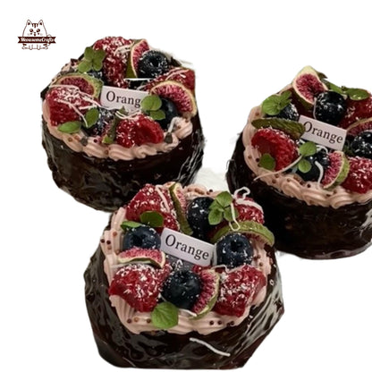 Chocolate Fruit Cake Dessert Food Handmade Squishy Fidget Toy