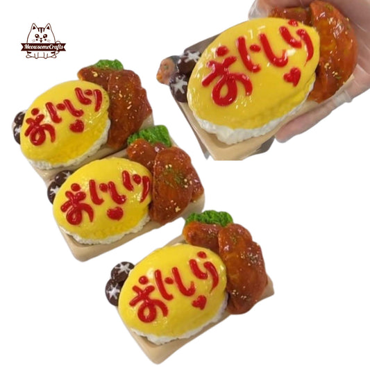 Slow Rising Japanese Kawaii Omurice Food Handmade Squishy Fidget Toy
