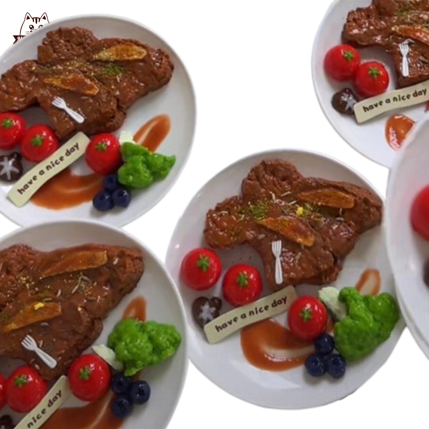 Steak Tomato Plate Food Handmade Squishy Fidget Toy