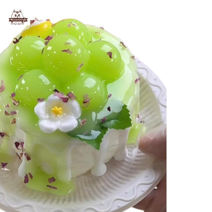 Slow Rising Green Grape Cake Dessert Food Handmade Squishy Fidget Toy
