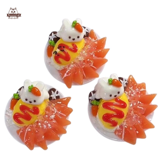 Kawaii Salmon Sashimi Bunny On Top Food Handmade Squishy Fidget Toy