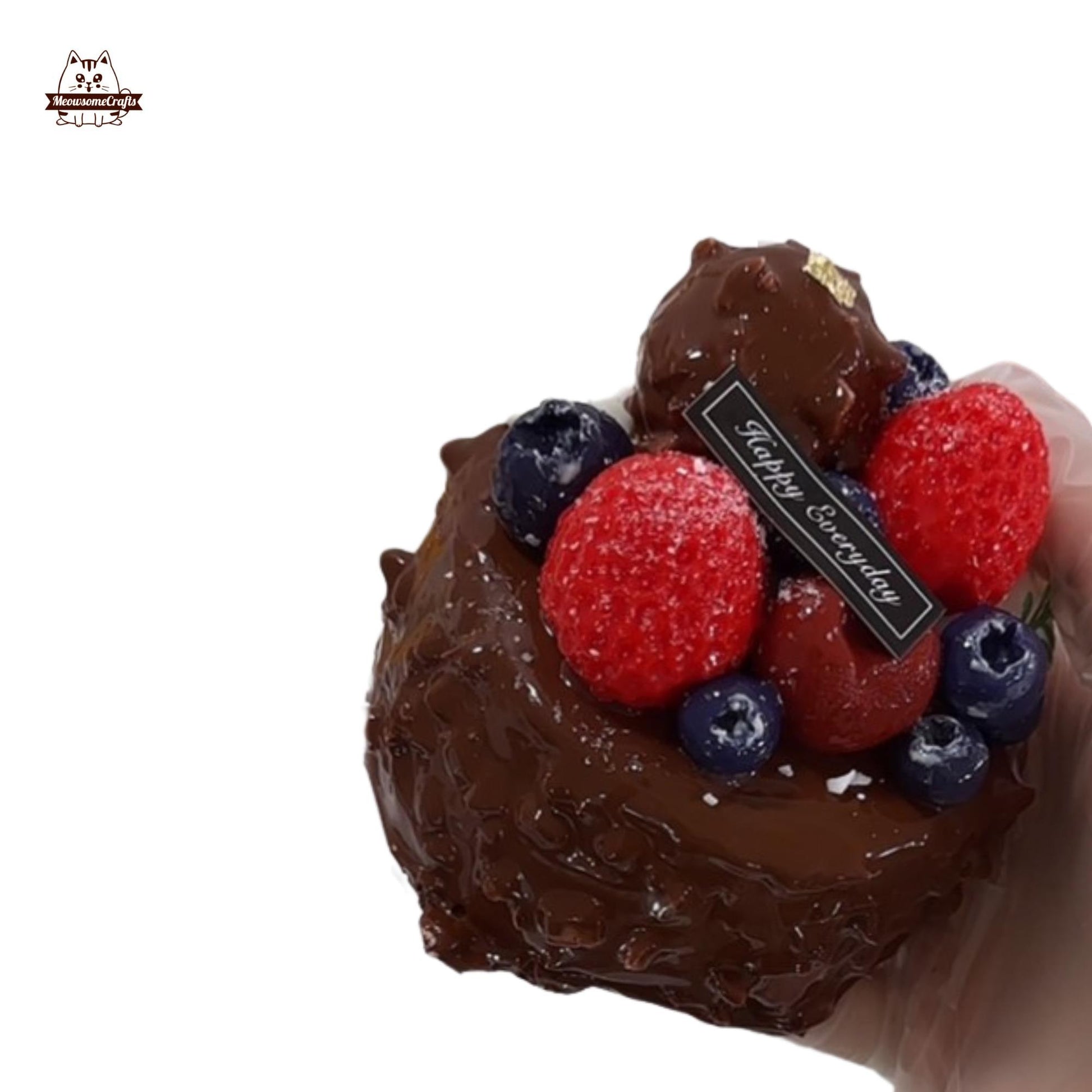 Chocolate Berry Cake Dessert Food Handmade Squishy Fidget Toy
